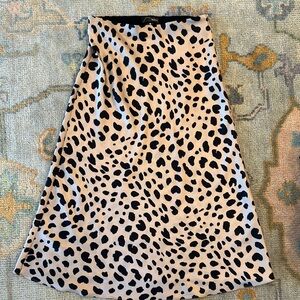 Aqua Cream and Brown Midi A-Line Skirt for Night Out